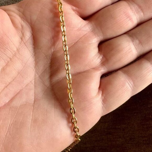 New RONDELLE Gold Stardust Pendant on 18K Gold 22" Chain Necklace - Picture 6 of 7